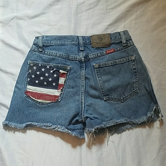 Wrangler Pants - Vintage Wrangler Distressed Patchwork Flag